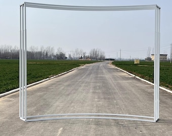 Outdoor Wedding Props Wrought Iron Curved Square Frame Backdrop Stand Decorations