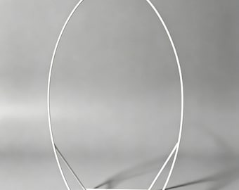 Oval Metal Wedding Arch, Welcome Sign Stand, Floral Fabric Iron Frame for Bridal Shower