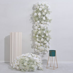 10pcs Artificial Fake Flowers Babys Breath Real Touch Gypsophila Floral in Bulk for Home Wedding Garden Decor (White Long Stem), Size: 22