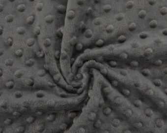 Supersoft Dimple Dot Cuddle Popcorn Soft Fleece Minky Fabric Light Grey