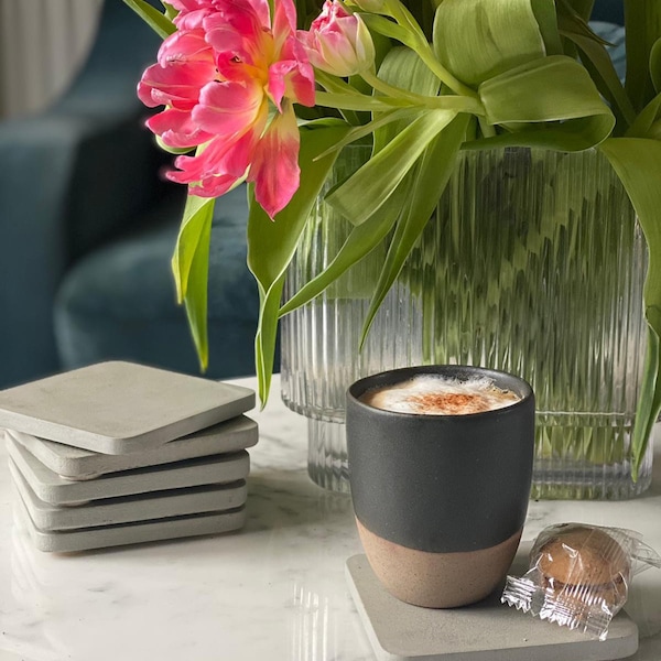 Handmade Concrete Coasters: Modern Industrial Drink Coasters