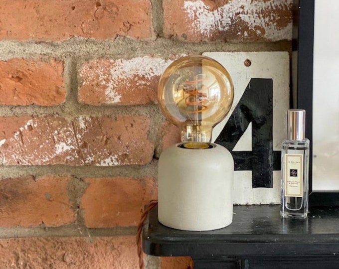 Concrete table lamp. Concrete desk lamp. Bedside table lamp. Available in 4 colours