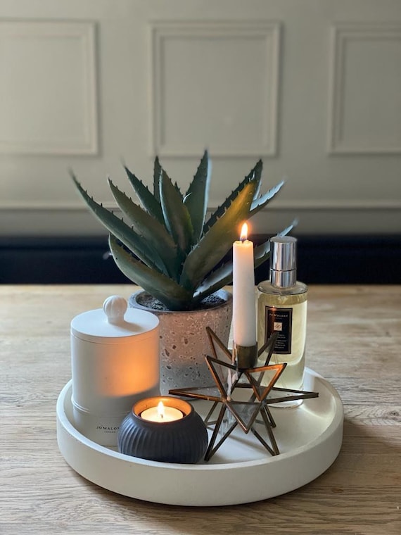 Concrete Scandi Style Tray Concrete Fruit Bowl Decorative Tray