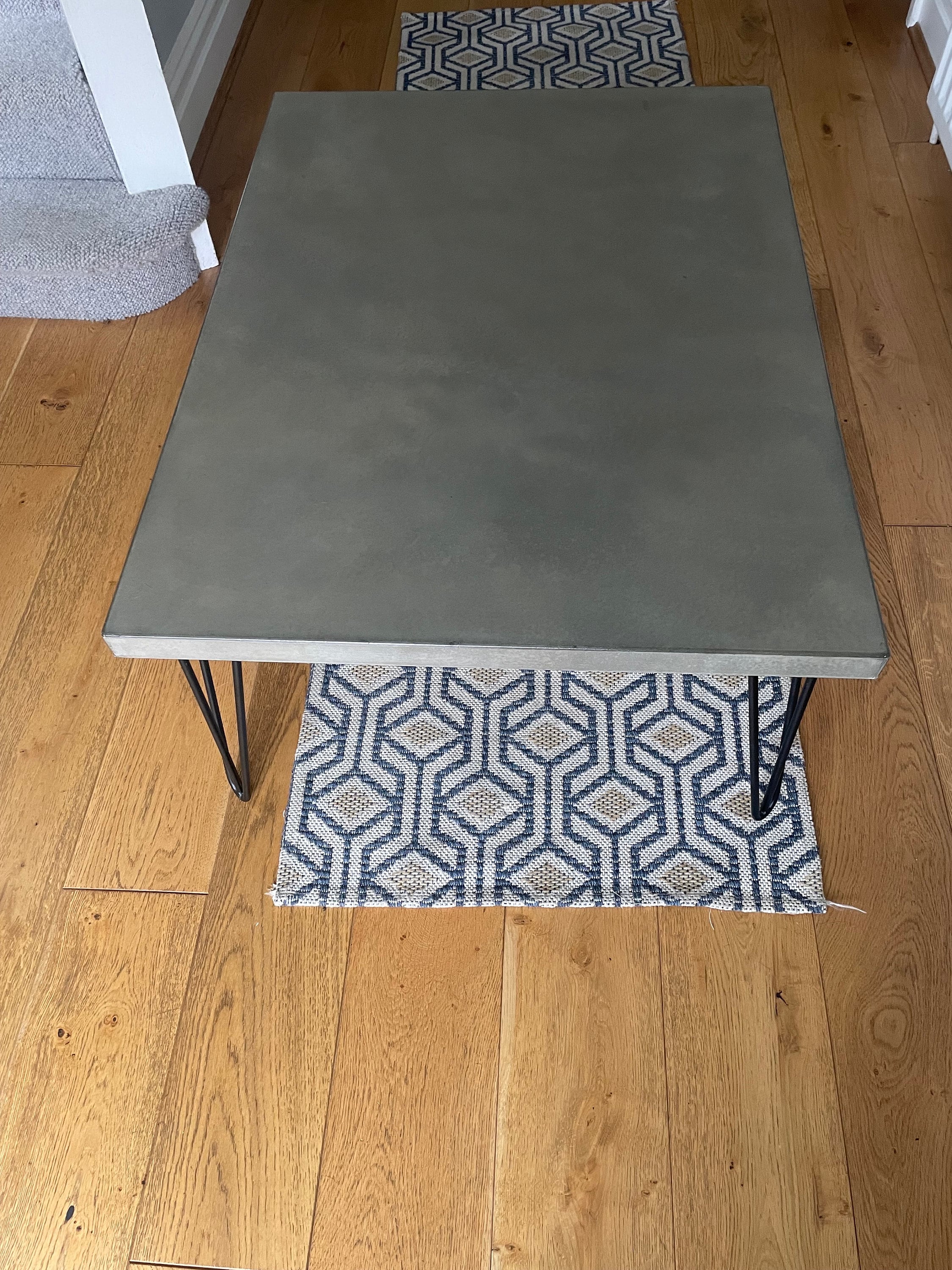 Concrete Coffee Table Rectangle Shaped Coffee Table in Cool Grey