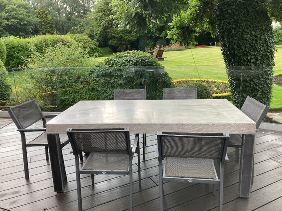 Garden Concrete Table Table, Fibre Reinforced Table, Table, Table, Etsy Concrete Dining - Dining 2m, Outdoor Concrete Dining Glass Table, Outdoor