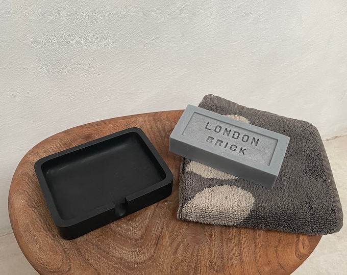 Concrete soap dish, 4 colours, soap dish, grey soap dish, white soap dish, black soap dish, bathroom, handmade, housewarming gift