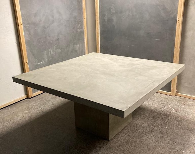 Concrete dining table, square concrete garden table, large concrete dining table, outdoor concrete table, outdoor concrete dining table
