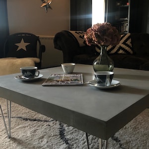 Handmade Concrete Coffee Table: Modern Indoor Outdoor Table