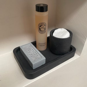 Handcrafted Concrete Bathroom Tray: Modern Scandi Soap Dish (23cm)