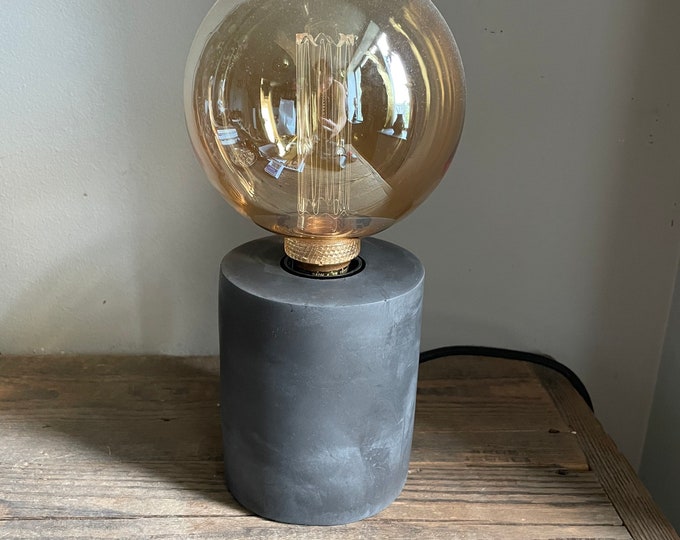 Modern large concrete table lamp. Concrete MONOLITH lamp. Concrete desk lamp. Concrete lamp. Desk lamp. Industrial lamp.
