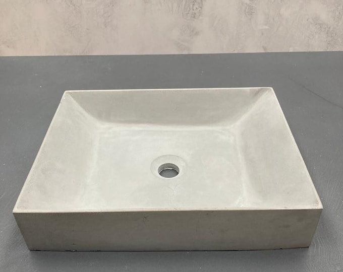 Rectangle concrete sink, cement sink, bathroom sink, freestanding sink, handmade, industrial, rustic, concrete sinks, concrete basin