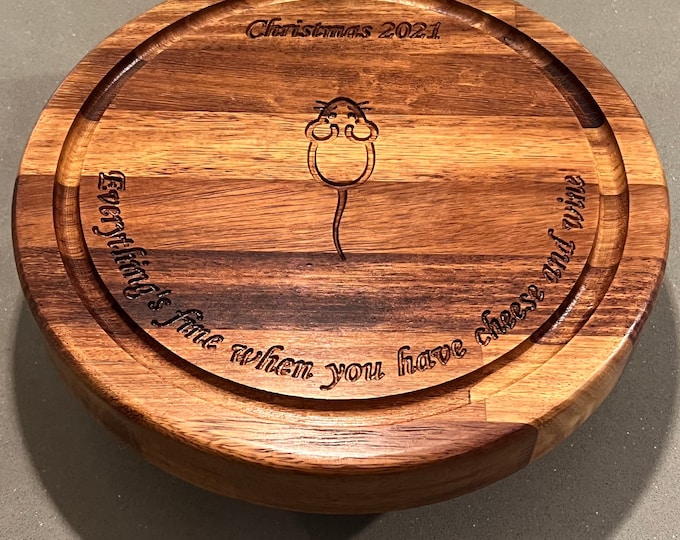 Bespoke handcrafted Cheese board iroko, wedding anniversary gift