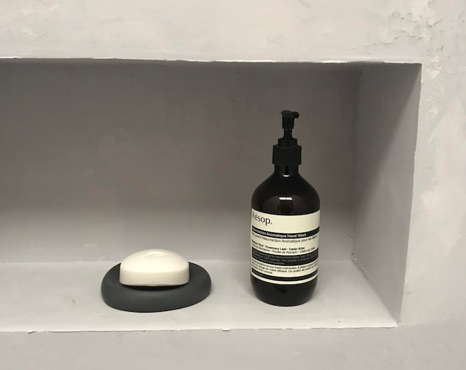 Concrete soap dish The Pebble, bathroom soap dish, handmade, soap dish, 4 colours, housewarming gift, modern soap dish, gift