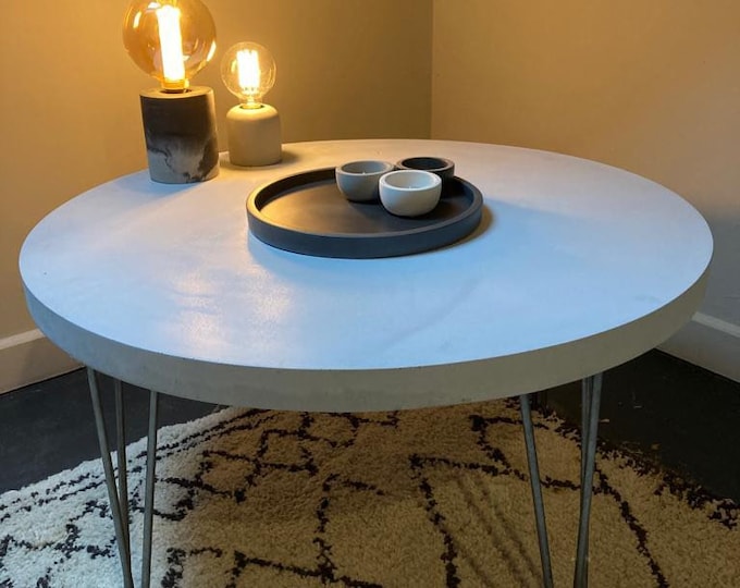 Concrete coffee table round 80cm diameter available in 3 colours