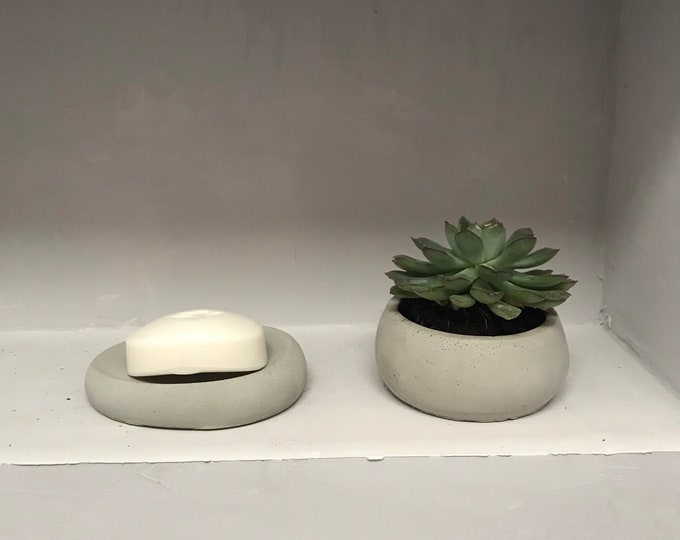 Small concrete planter, concrete bowl, small plant pot, planter, 10cm, concrete, handmade, gift, rustic, industrial