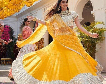 yellow ghagra for haldi