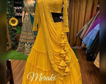 yellow lehenga for haldi ceremony