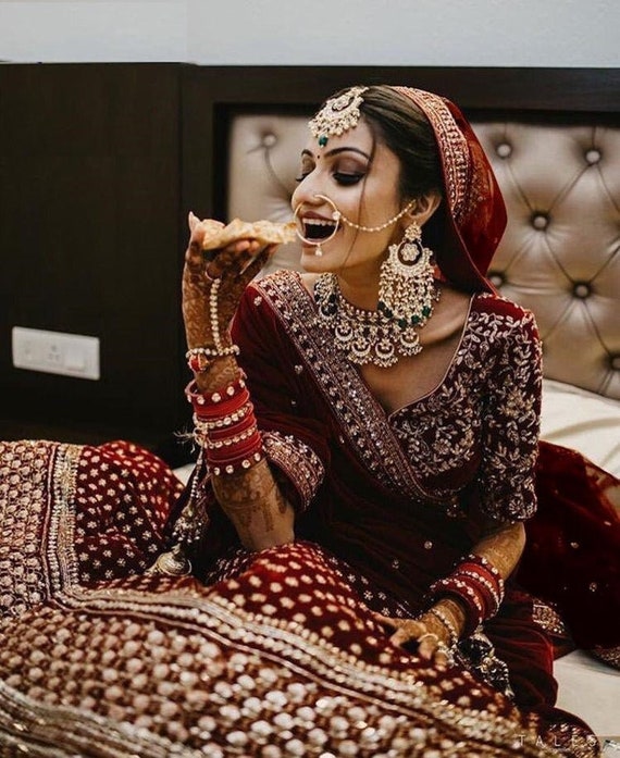 designer velvet lehenga