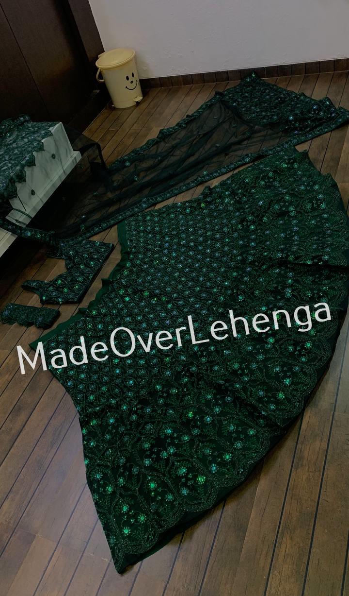 Elegant Green Color Lengha Choli main image 1