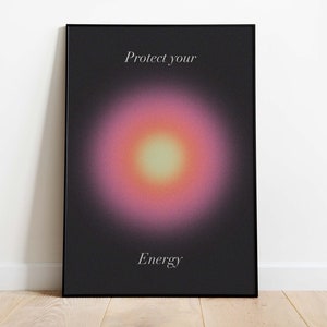 Abstract Aura Gradient Graphic Design Wall Poster, Manifestation, Yoga, Digital Download, Printable, Contemporary Home Decor