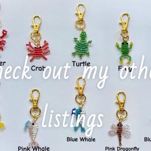 Beaded Keychain Charm - handmade beaded bag/purse charms, seed bead keychain charms image 11