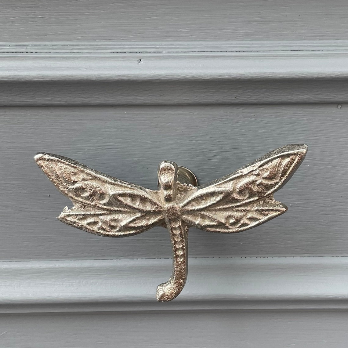 Silver Dragonfly Drawer Pull/knob Wildlife Etsy