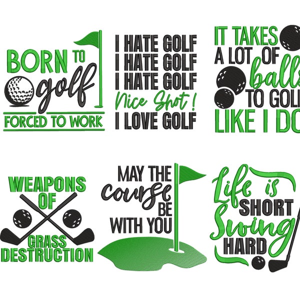 Golf Quotes Embroidery Design. Funny Golf Machine Embroidery Designs Bundle, Golf Embroidery Sayings, Golf Club Embroidery Patterns,