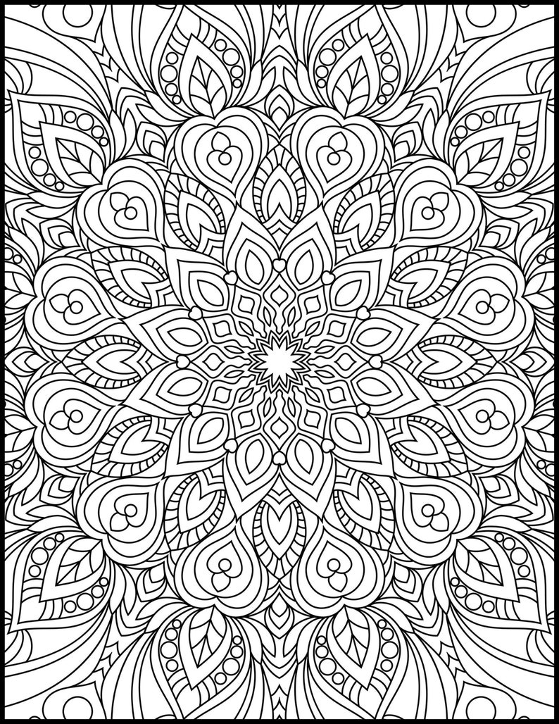 50 PAGES Adult Coloring Pages Anxiety Relief Coloring Pages - Etsy