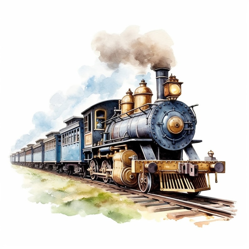 Vintage Train Clipart Scrapbooking Printable Home Decor - Etsy