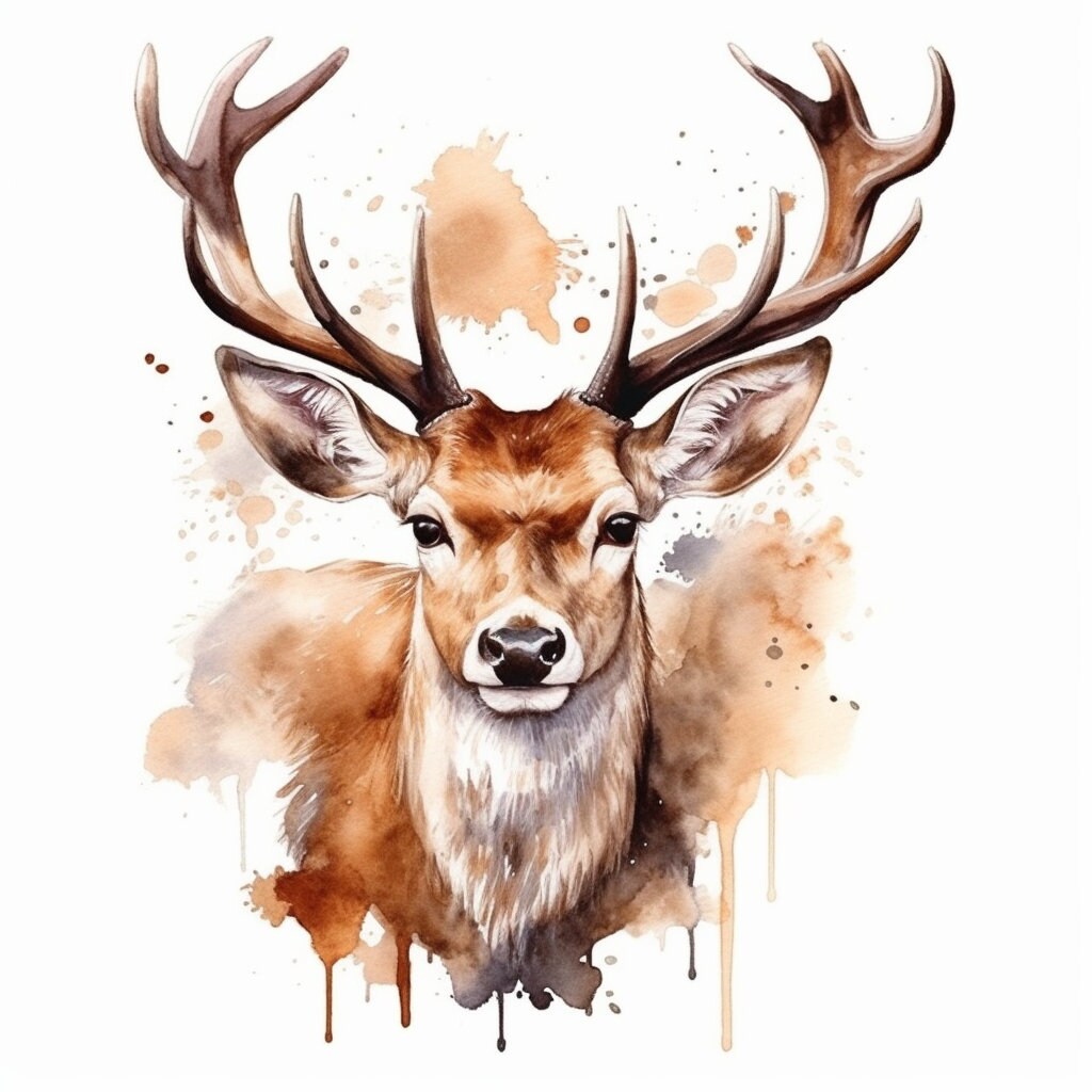 Vintage Deers Clipart, 10 High Quality Pngs, Card Making, Animal ...