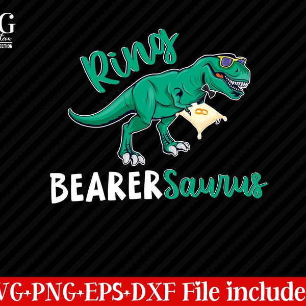 Ring Bearer Saurus SVG, Instant Download Cut File, Ring Bearer Silhouette cut file, Cool Ring Bearer Wedding DXF, Wedding Ring Svg.