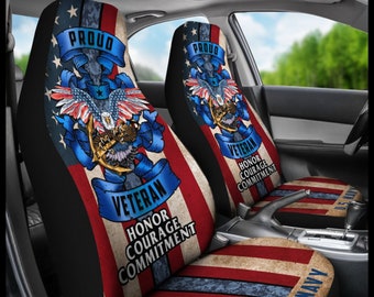 US Navy-inspired Veteran Seat Covers, Patriotic Truck, SUV Decor