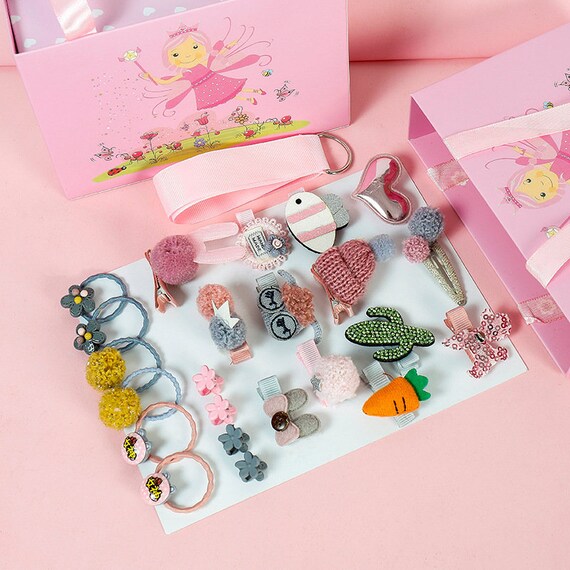 24 PCS Baby Girls Cute Hair Clips, Elastic Ties, Hair 