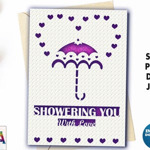 Fichier svg carte de douche nuptiale pour cricut, belle carte de douche de mariage coupe fichier avec modèle d'enveloppe, carte de douche d'amour pour la mariée