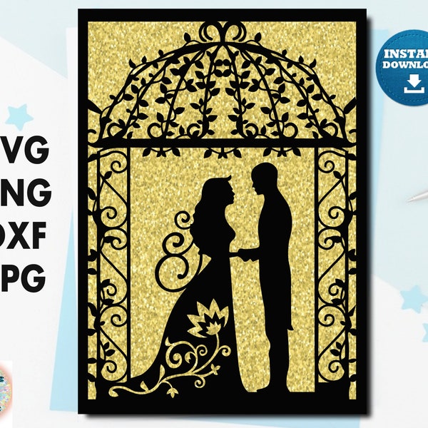 Laser Cut Wedding Invite Svg Etsy