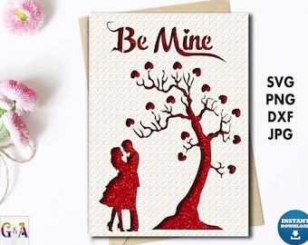 Valentine card svg files for cricut Valentines Day svg card for him, Anniversary card svg, Be mine svg card templates, Love cards svg