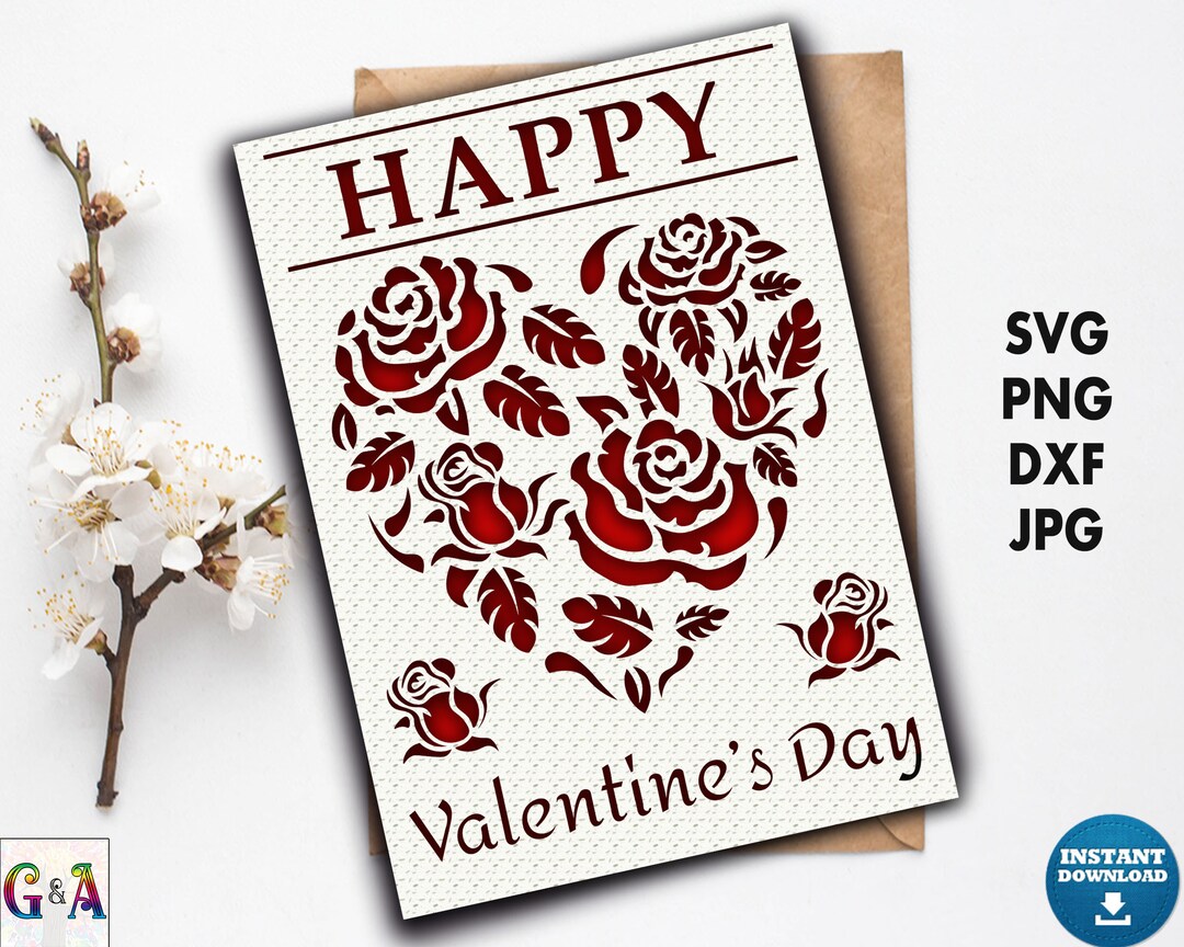 Valentines Card Svg File for Cricut Happy Valentines Day - Etsy UK