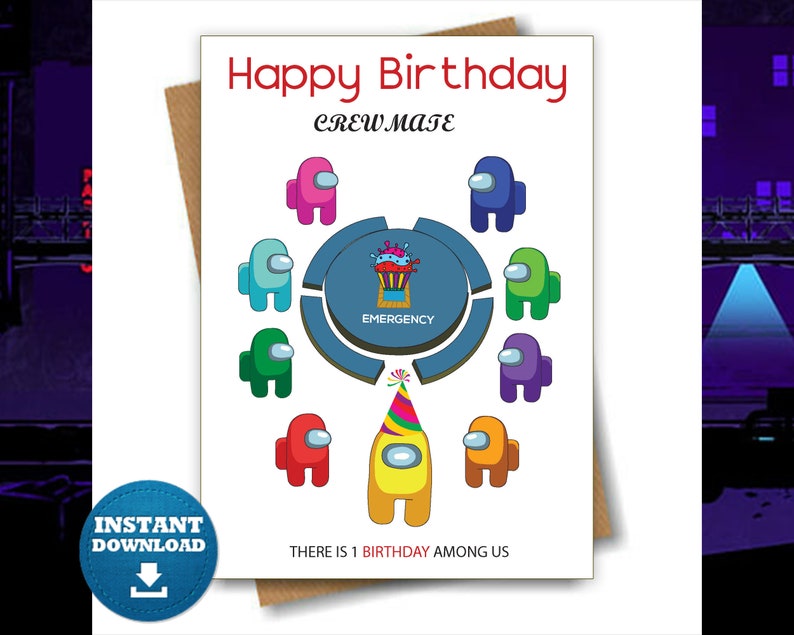 Among Us Birthday Card Ideas