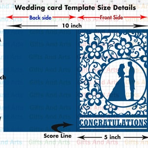 Congratulations Wedding shower card svg, Cricut Wedding card cut file, Congrats engagement card template with envelope, Greeting card svg image 5