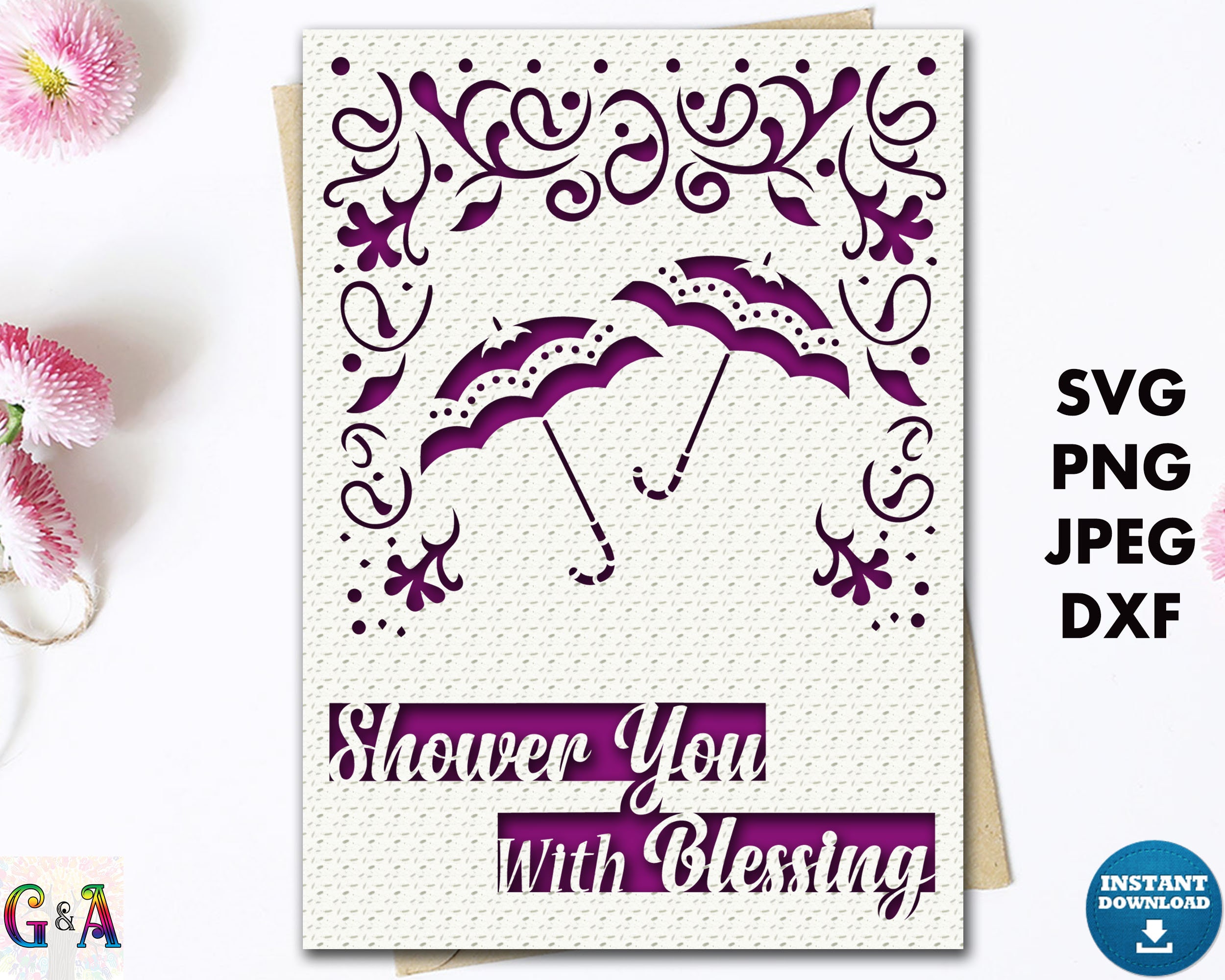 Bridal Shower Card Svg File for Cricut, Wedding Shower Card Cut File