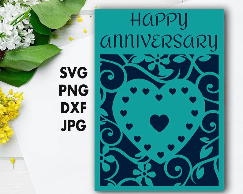 Download Anniversary Card Svg Digital Cut Files Diy Anniversary Cards Svg Valentines Card Svg Files For Cricut Wedding Anniversary Card For Him Clip Art Art Collectibles