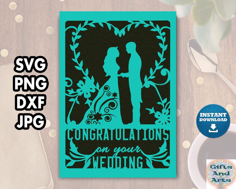 Congratulations Card Svg Wedding Card Svg Wedding - Etsy