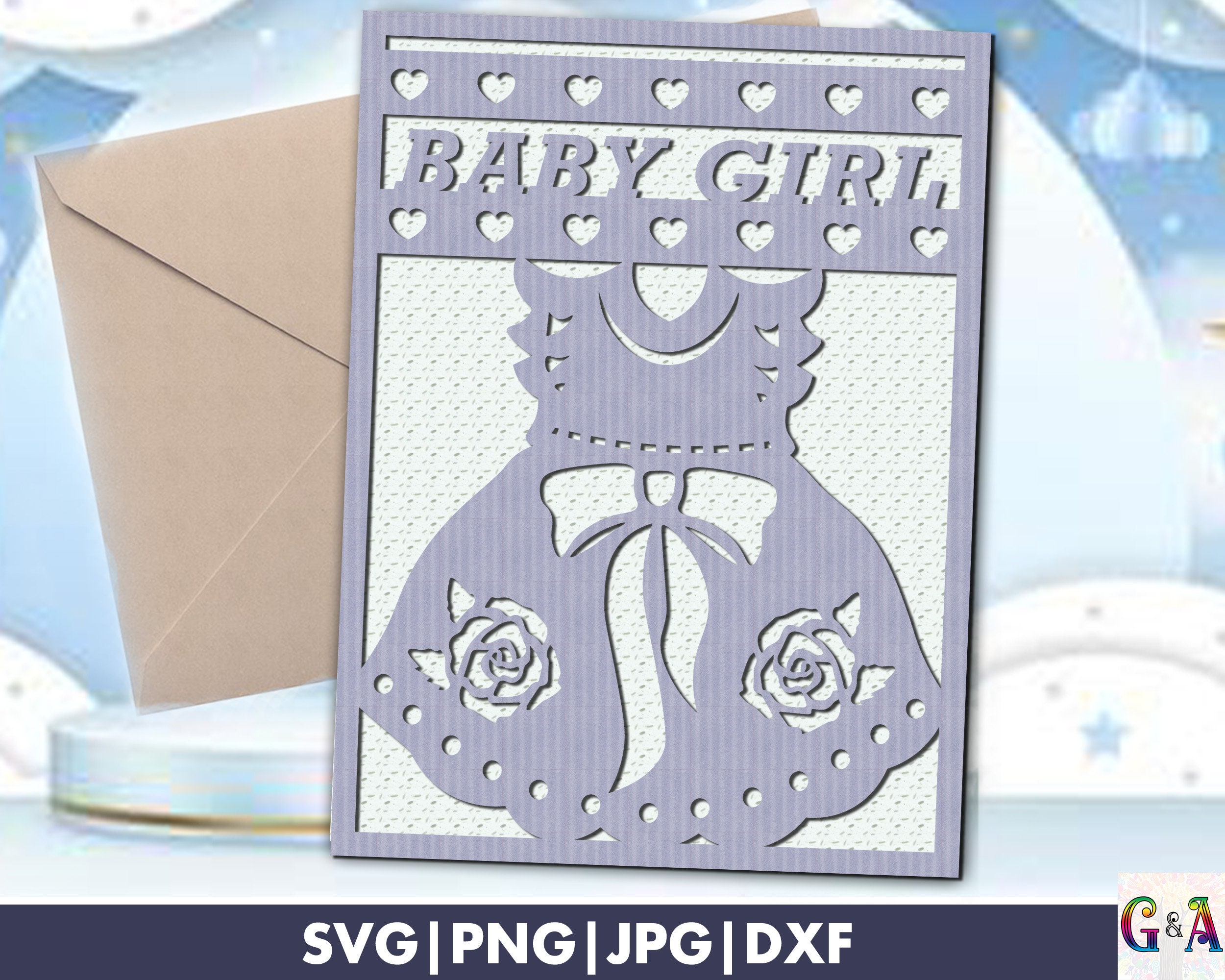 Baby Shower Card Svg Baby Girl Card Svg File for Cricut Baby - Etsy
