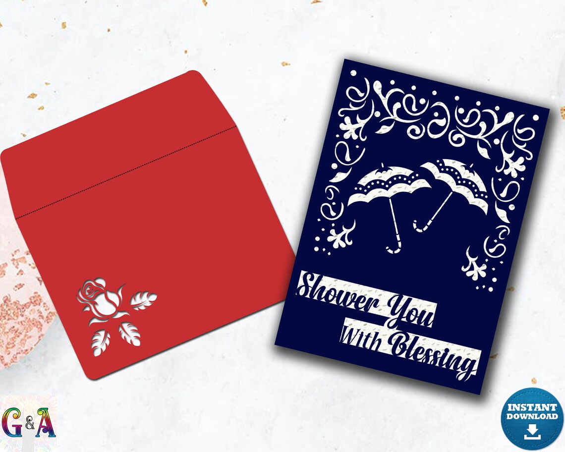 Bridal Shower Card Svg File for Cricut Wedding Shower Card Etsy