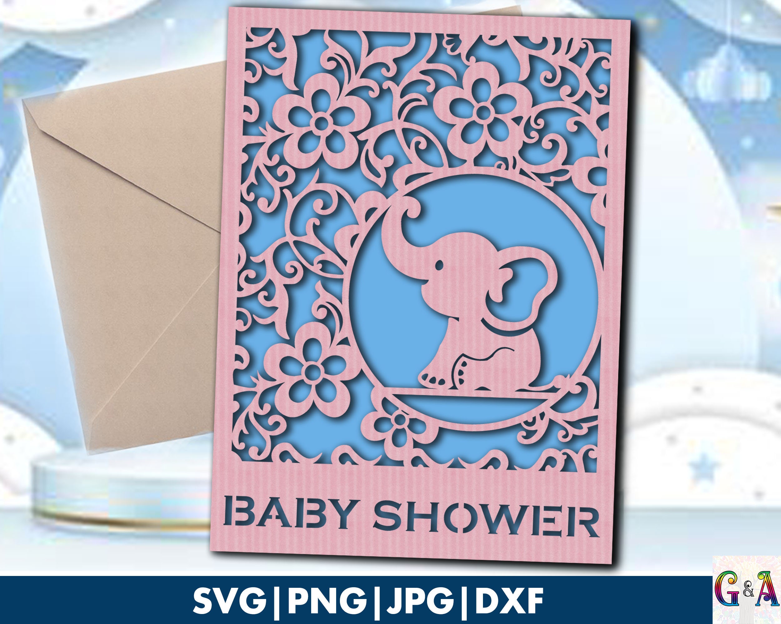 Baby Shower Card Svg, Cute Baby Card Cut File for Mom to Be, Cricut
