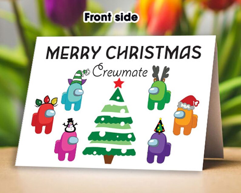 Among Us Christmas Card Printable Cute &amp; Unique Among Us Card | Etsy