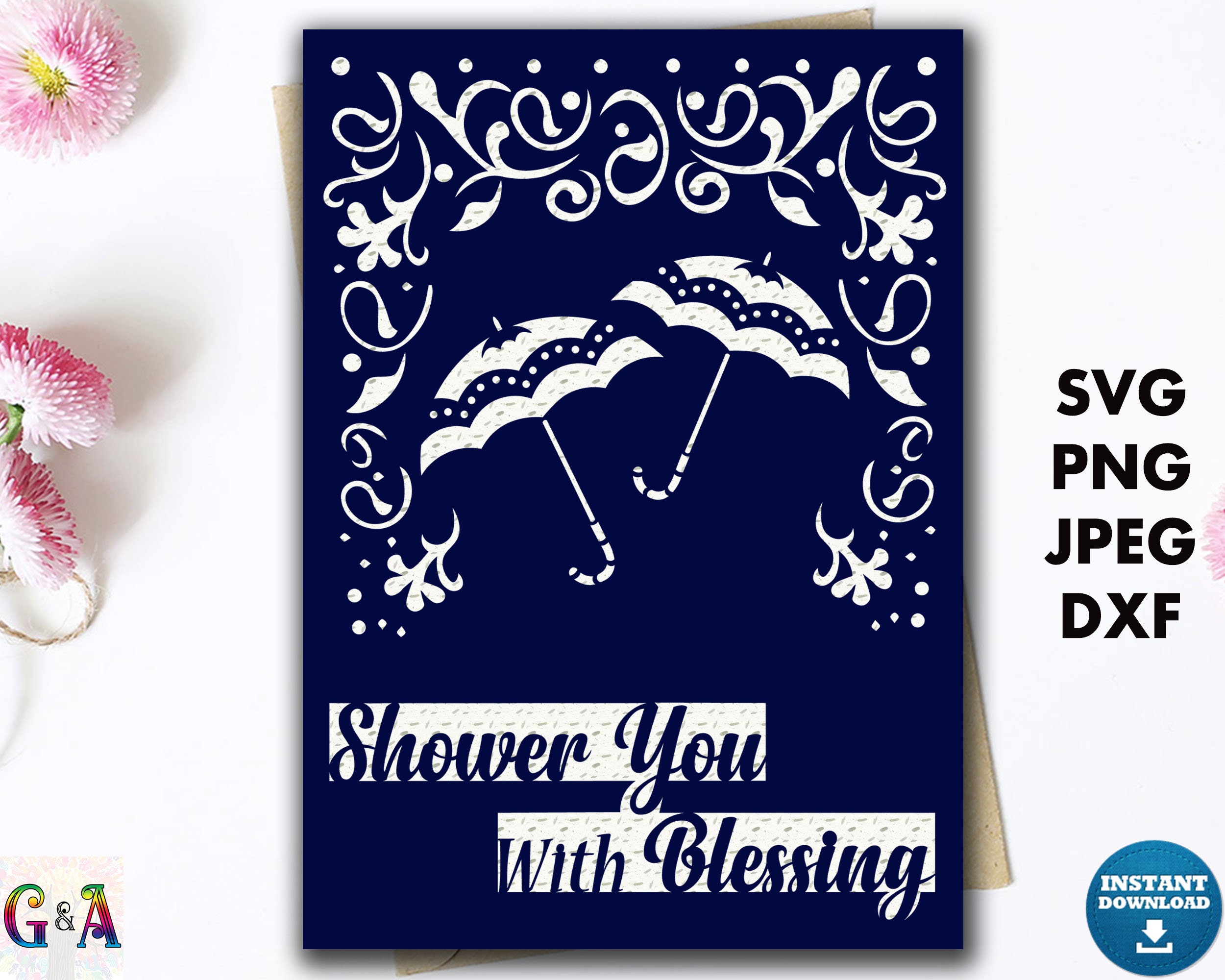 Bridal Shower Card Svg File for Cricut Wedding Shower Card Etsy