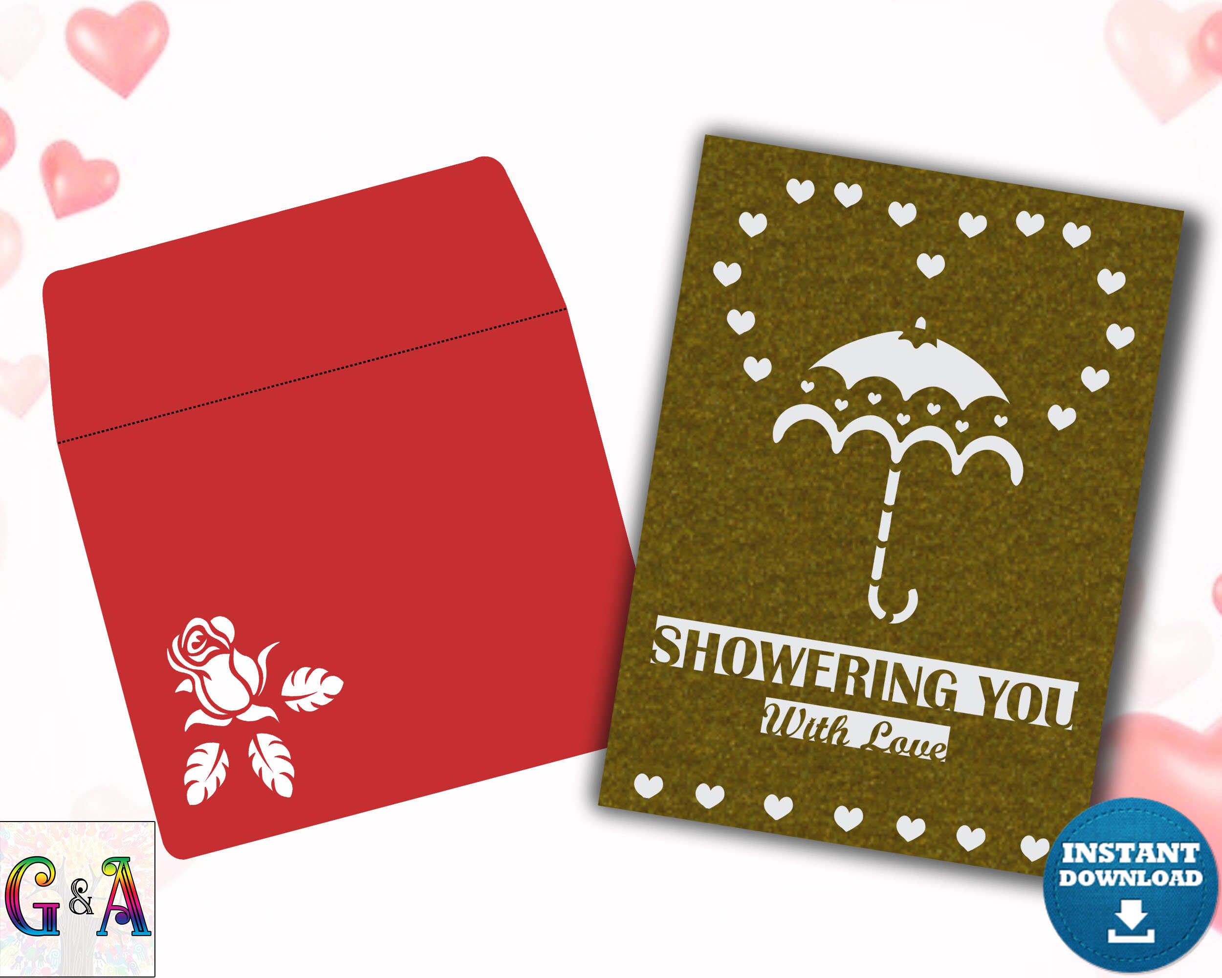 Bridal Shower Card Svg File for Cricut Beautiful Wedding Etsy