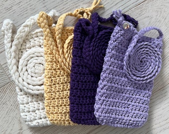 Handmade crochet Mobile phone pouch/cross body  , if a colour is out of stock I probably have the yarn in stock please enquire.