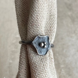 Oxidised Silver Ring , Organic / Rustic Style Ring